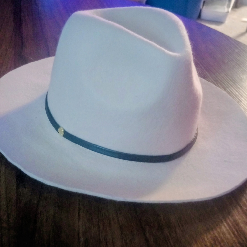 BCBGeneration Cream Fedora with Black Ribbon
